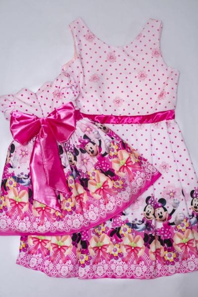 Vestidos Me e Filha Minnie Rosa Luxo