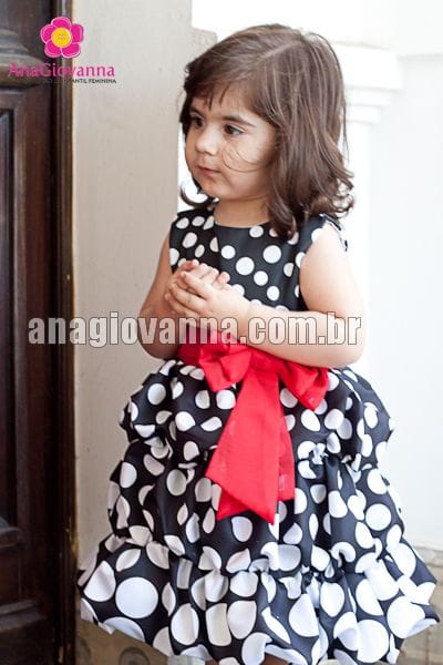 Vestido Minnie Vermelho e Preto