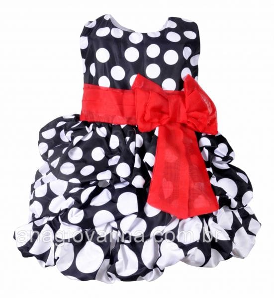 Vestido Minnie Vermelho e Preto