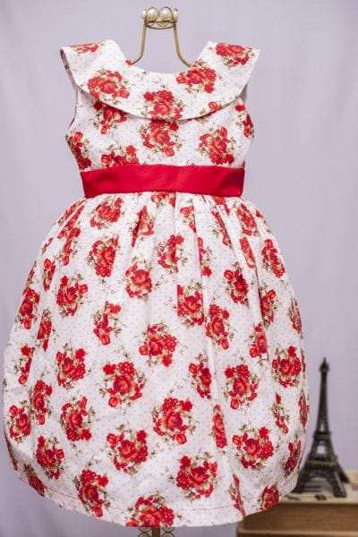 Vestido Floral Infantil Vermelho