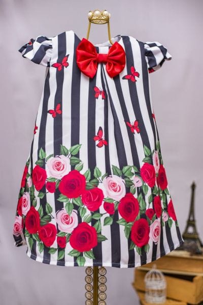 Vestido de Festa Infantil Floral Trapzio