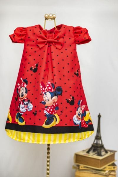 Vestido da Minnie Vermelha Trapzio