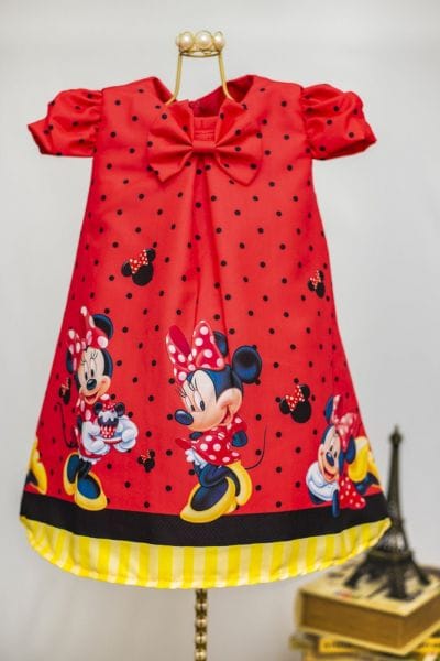 Vestido da Minnie Vermelha Trapzio