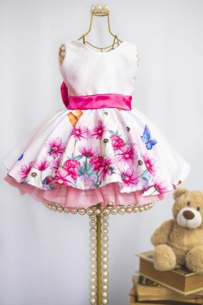 Vestido de Festa Infantil Floral