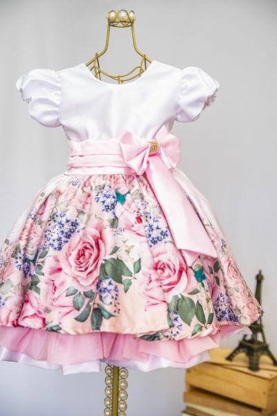 Vestido Infantil Estampado Para Festa