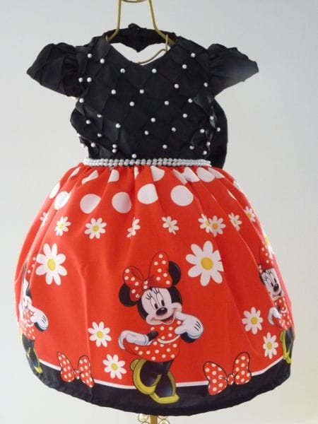 Vestido da Minnie Vermelha Para 1 ano