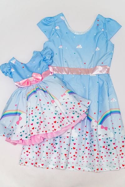 Vestido Chuva de Amor Mae e Filha