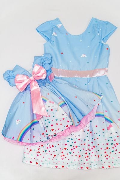 Vestido Chuva de Amor Mae e Filha