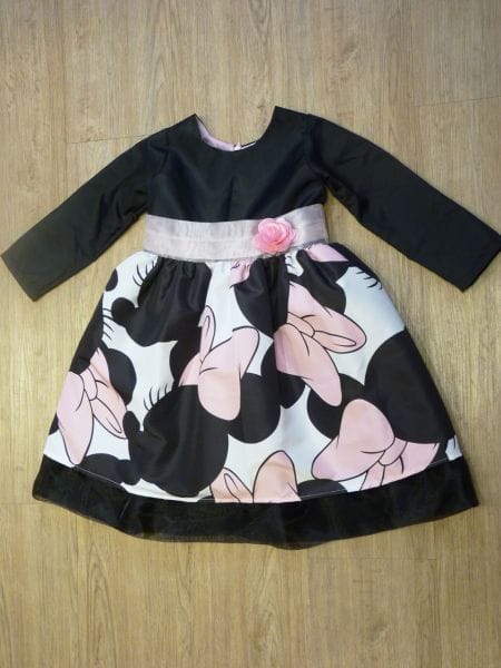 Vestido da Minnie Rosa Manga Longa