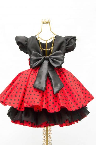 Vestido da Minnie Vermelho e Preto