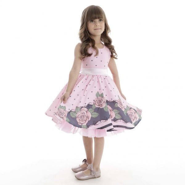 Vestido Floral Rosa Infantil