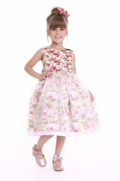 Vestido Floral Infantil Verde