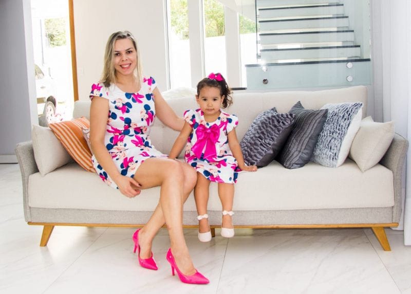 Vestido da Minnie Rosa Mae e Filha