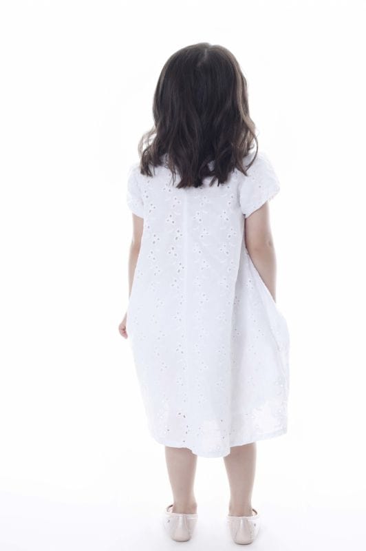 Vestido de Lese Branco Infantil