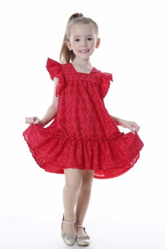 Vestido de Lese Infantil Vermelho