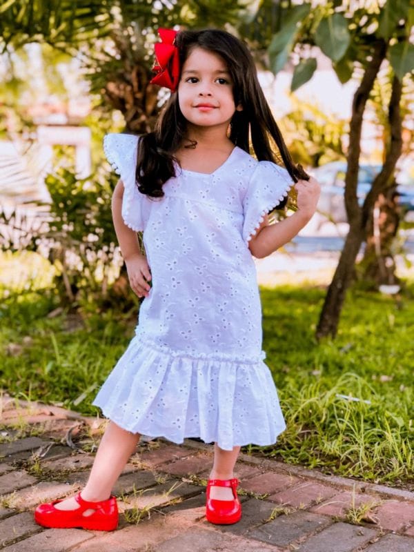 Vestido de Lese Infantil Branco