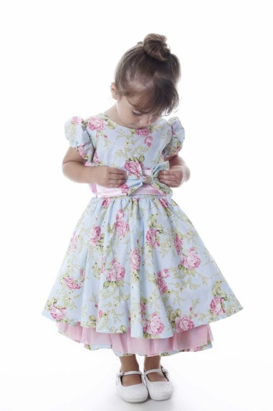 Vestido Florido Azul Infantil