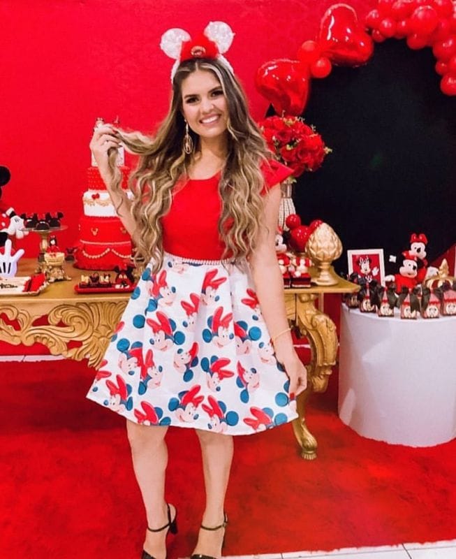 Vestidos Me e Filha Minnie Vermelha Super Luxo