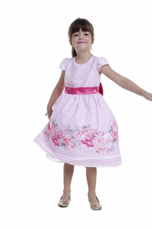 Vestido Rosa Floral Infantil