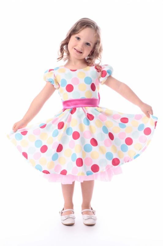 Vestido Infantil Circo Bolas Coloridas