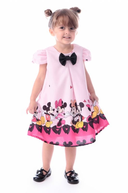 Vestido da Minnie e Mickey Trapzio