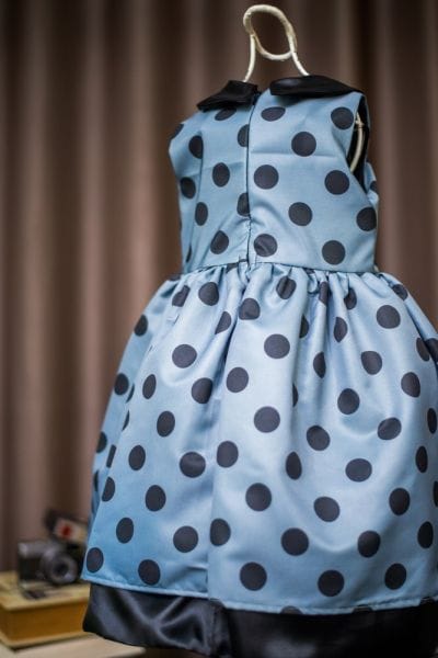 Vestido para festa infantil cinza e preto