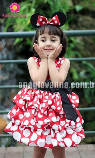 Vestido Minnie Vermelha Balon Degrad