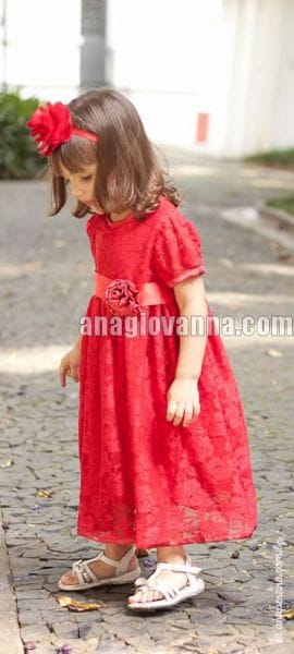 Vestido infantil social vermelho