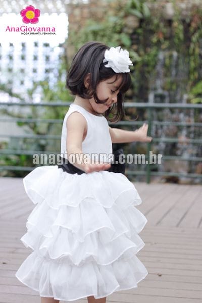 Vestido para festa infantil branco