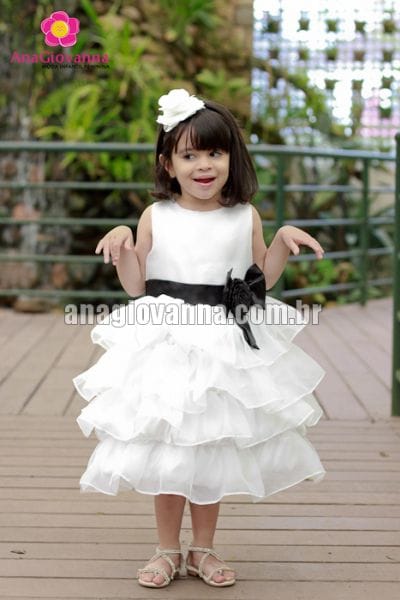 Vestido para festa infantil branco