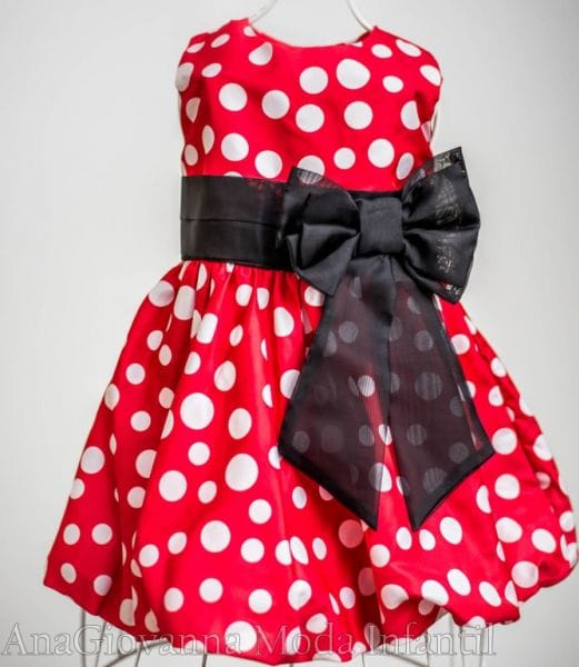 Vestido Festa Minnie Vermelha