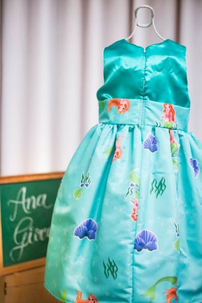 Vestido Pequena Sereia para festa infantil