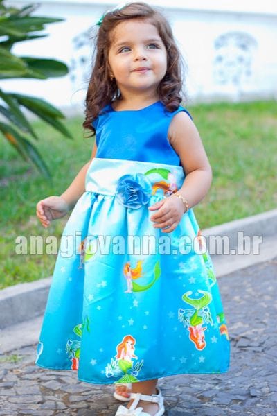 Vestido Infantil Pequena Sereia