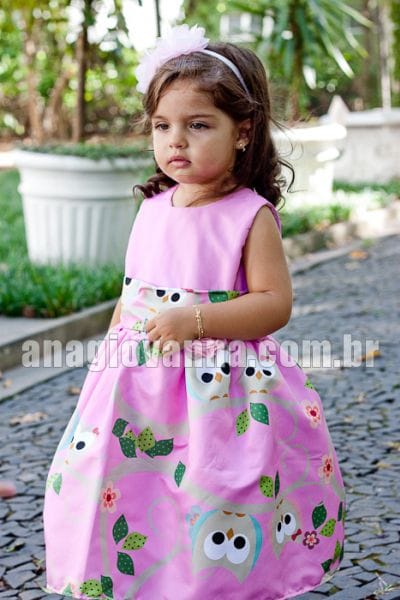 Vestido para Festa Infantil Corujinha de Aniversrio