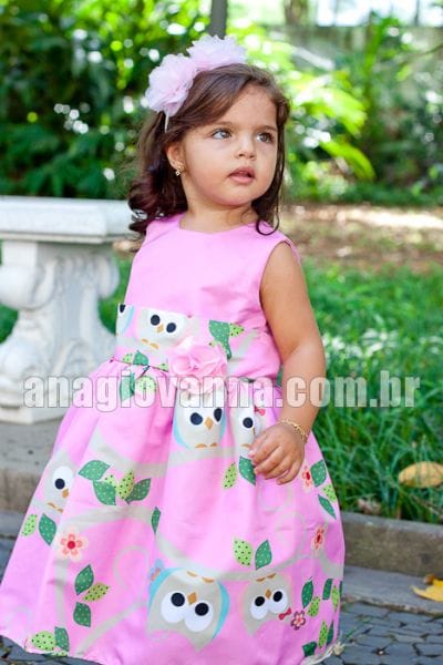 Vestido para Festa Infantil Corujinha de Aniversrio