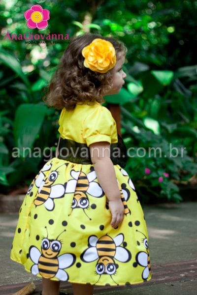 Vestido Abelhinha infantil para festa