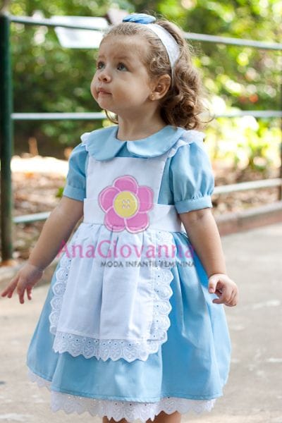 Vestido Infantil Alice no Pas das Maravilhas