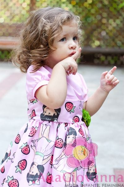 Vestido para Festa Infantil Moranguinho Baby