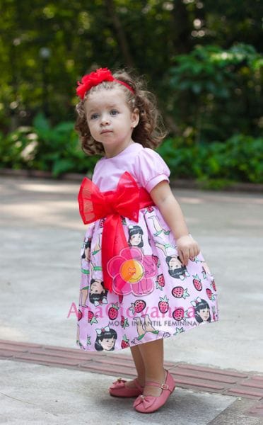 Vestido Infantil da Moranguinho Baby para festa