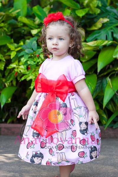 Vestido Infantil da Moranguinho Baby para festa