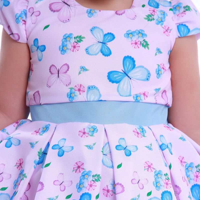 Vestido Infantil de Festa com Borboletas