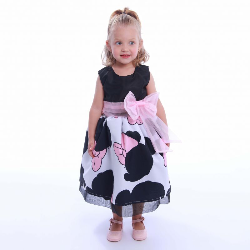 Vestido da Minnie rosa com preto