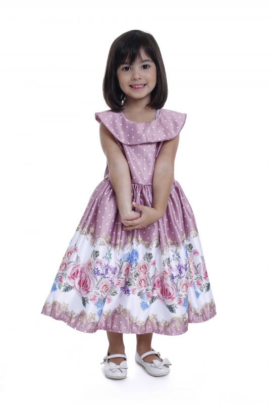 Vestido Infantil Floral Rose