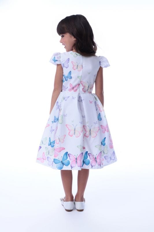 Vestido Infantil Jardim das Borboletas