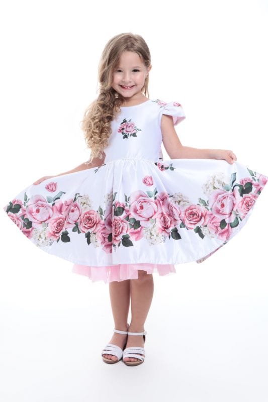 Vestido Floral Infantil Dama de Honra e Festa Floral