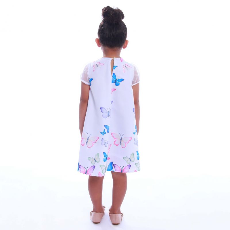 Vestido Infantil Jardim das Borboletas Trapzio