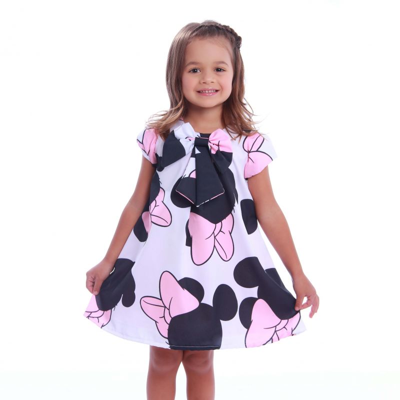 Vestido Minnie Rosa Trapzio