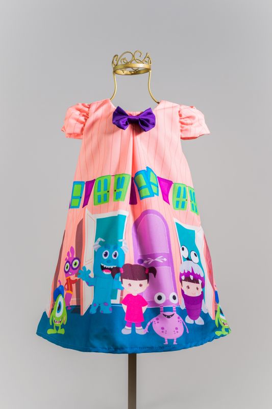 Vestido Boo Monstros SA Trapezio