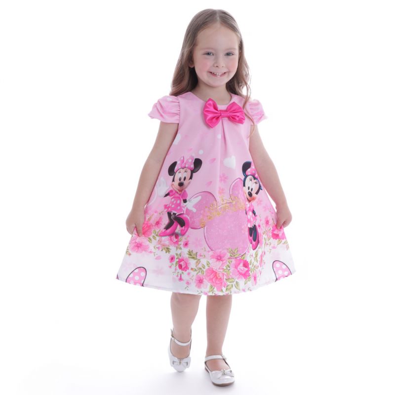 Vestido da Minnie Rosa Trapzio