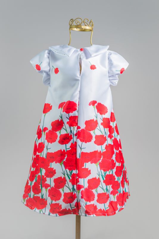 Vestido Infantil de Festa Floral Trapezio